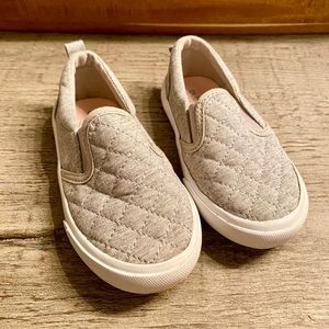 •EUC• Gray Quilted Slip On Sneakers -  Size 6